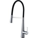 Essebagno - mitigeur évier à douchette high silicon chrome avec flexible silicone noir Essebagno - mitigeur évier à douchette high silicon chrome avec flexible silicone noir