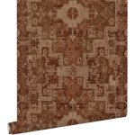 Estahome - papier peint tapis patchwork kilim oriental chameau Estahome - papier peint tapis patchwork kilim oriental chameau