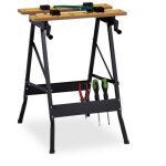 Etabli pliable avec machoires de serrage