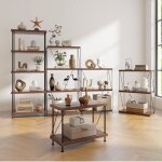 Etagère à 2 niveaux bibliothèque autoportante avec cadre en métal Étagère de rangement de style industriel ... Etagère à 2 niveaux bibliothèque autoportante avec cadre en métal Étagère de rangement de style industriel ...