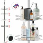 Etagère d'angle de douche télescopique en acier inoxydable, hauteur réglable avec 4 panier pour salle ... Etagère d'angle de douche télescopique en acier inoxydable, hauteur réglable avec 4 panier pour salle ...
