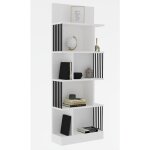 tagre bibliothque blanche et mtal noir alexa 80cm
