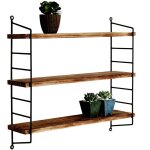 �tag�re, biblioth�que, �tag�re murale, noyer noir