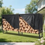Étagère à bûches avec housse de protection - aide à l'empilage pour l'intérieur - abri bois range buches ... Étagère à bûches avec housse de protection - aide à l'empilage pour l'intérieur - abri bois range buches ...