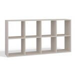 Marion - �tag�re modulable 8 cubes - biblioth�que 8 cases - 147x30x75 cm - meuble de rangement - beige ...