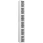 Homcom - tagre colonne armoire de rangement cd 12 compartiments 21l x 20l x 175h cm capacit max. 204 ...