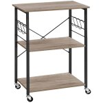 tagre de cuisine desserte chariot de service  3 niveaux oour four  micro - ondes mini four grille ...