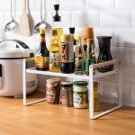 Étagère de cuisine, étagère à épices, en fer et poignée en bois, convient pour le rangement de la maison ... Étagère de cuisine, étagère à épices, en fer et poignée en bois, convient pour le rangement de la maison ...