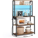 �tag�re de cuisine avec led, meuble de cuisine avec multiprise, support pour micro - ondes avec �tag�res ...