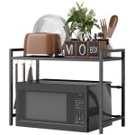 Etag�re de cuisine, meuble rangement, �tag�re de cuisine � 2 niveaux, cadre en acier, pour four � micro ...