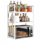 �tag�re de cuisine pour micro - ondes armoire de rangement blanche 3 niveaux 48 cm �tag�re