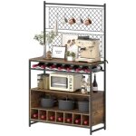 �tag�re de cuisine avec plan de travail, panneaux m�talliques grillag�s, 5 crochets, armoire de cuisine ...