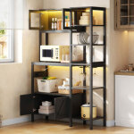 �tag�re de cuisson / meuble de cuisine - 115 x 40 x 180 cm - avec prise + leds + 4 portes - �tag�re de ...