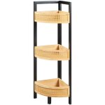 �tag�re design intemporel salon chambre meuble de rangement d'angle 80 x 32 x 23 cm noir naturel aspect ...