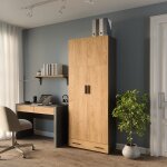 �tag�re � dossiers frank, anthracite / ch�ne dor�, 80x201. 2cm avec module de tiroir, vicco