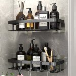 Etag�re douche lot de 2, serviteur de douche, sans per�age �tag�re murale de rangement pour baignoire, ...