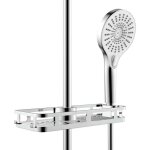 �tag�re de douche avec porte - savon chrom�, support de savon et crochets, installation sans per�age, ...