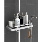 �tag�re douche sans percage porte savon douche support pour rangement et organisation, barres de douche ...