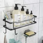 �tag�re douche, serviteur de douche sans per�age, paniers rangement d'organisateur de douche mural support ...