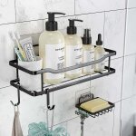�tag�re douche, serviteur de douche sans per�age, paniers rangement d'organisateur de douche mural support ...