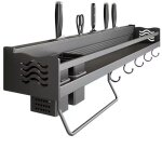 �tag�re � �pices, �tag�re de cuisine murale sans per�age porte - �pices avec 6 crochets amovibles, peut ...