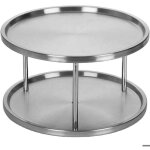 �tag�re � �pices rotative inox, support condiments gris 2 niveaux, rangement cuisine pratique