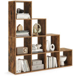 �tag�re escalier 129, 5 x 29 x 129, 5 cm meuble de rangement 6 compartiments pour biblioth�que salon ...