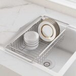 �tag�re extensible pour �vier de cuisine en inox ? 40 - 65�20�9 cm, �gouttoir multifonction pour vaisselle ...