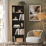 �tag�re � livres amber, ch�ne wotan, 60x186. 6cm, vicco