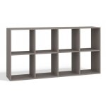 Marion - �tag�re modulable 8 cubes - biblioth�que 8 cases - 147x30x75 cm - meuble de rangement - gris ...