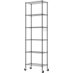 Etagre mtallique de rangement  6 niveaux 54 x 29 x 160cm, pieds rglables, 4 roulettes, bibliothque, ...