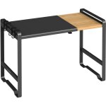 Songmics ? �tag�re extensible pour micro - ondes ? largeur r�glable 41, 5 - 64 cm ? acier et bambou ? ...