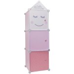 Cubes 3 �tag�res modulables pour chambre d'enfant, rose