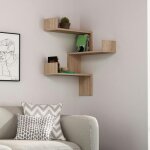 �tag�re murale d?angle effet bois clair - 3 tablettes marfa