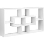 �tag�re murale biblioth�que 8 cubes, meuble de rangement, design moderne, 85 x 14, 5 x 47, 5 cm, blanc ...
