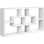 �tag�re murale biblioth�que 8 cubes, meuble de rangement, design moderne, 85 x 14, 5 x 47, 5 cm, blanc ...