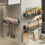 �tag�re murale flexible pour rangement d'�pices et condiments � suspendre dans la cuisine, id�ale pour ...