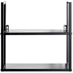 Pegane - etag�re murale, meuble �tag�re murale en m�tal coloris noir - longueur 36 x profondeur 15 x ...