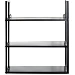 Pegane - etagre murale, meuble tagre murale en mtal coloris noir - longueur 50 x profondeur 20 x ...