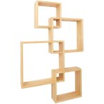 �tag�re murale moderne en forme de cubes design contemporain 91 x 59 x 10 cm en bois clair 040009074