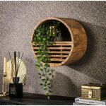 Pier import - etagre murale ronde 1 tiroir bois de manguier  40 cm delhi