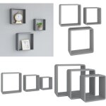 tagres murales sous forme de cube 3 pcs gris mdf - etagere murale - etagere cubique - rangement mural ...