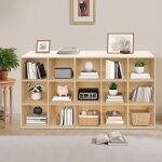 �tag�re de rangement � 15 cubes - �tag�re ouverte en bois � 3 niveaux pour la maison et le bureau, vitrine, ...