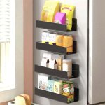 Etag�re r�frig�rateur magn�tique, 4 pi�ces �tag�re � m�taux porte - �pices, etagere murale sans percage ...