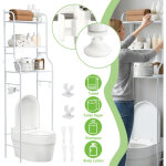 Etag�re de salle de bain meuble de rangement au - dessus des toilettes wc ou lave - linge avec 3 tablettes, ...