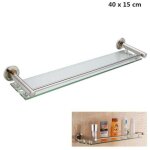 Etag�re de salle de bain en verre, �tag�re murale en verre � faible encombrement 40x15 cm