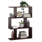 �tag�re sur pied bask 3 en weng� pour salon, bureau, chambre, mk