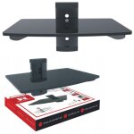 �tag�re en verre pour tuner tv avec syst�me de dissimulation de c�bles, r�sistante � 10 kg