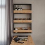 �tag�re pour verres � vin repose, ch�ne dor� / anthracite, 60x98cm, vicco