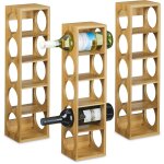 tagre  vin en bambou, lot de 3, 5 emplacements chacune, bambou, design moderne, hlp : env. 53 x 14 ...